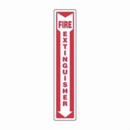 Accuform Fire Sign, Legend FIRE EXTINGUISHER ARROW, 004 in Aluminum, 24 in Height, 4 in Width MFXG918VA